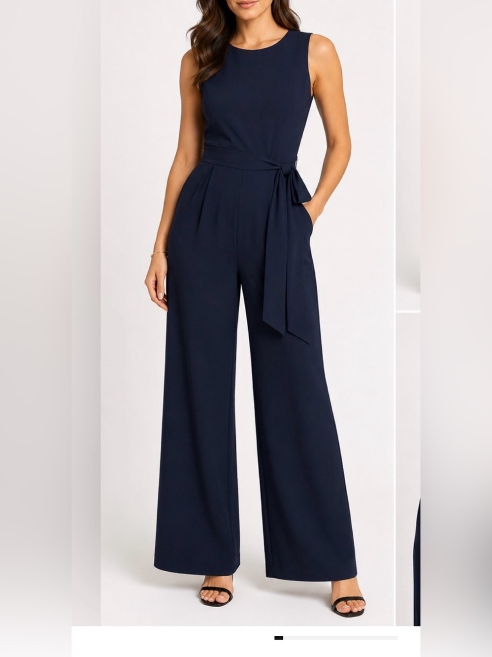 Tahari navy jumpsuit